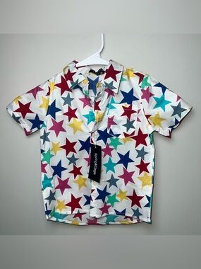 Multicolor Star Print Short-Sleeve Toddler Shirt